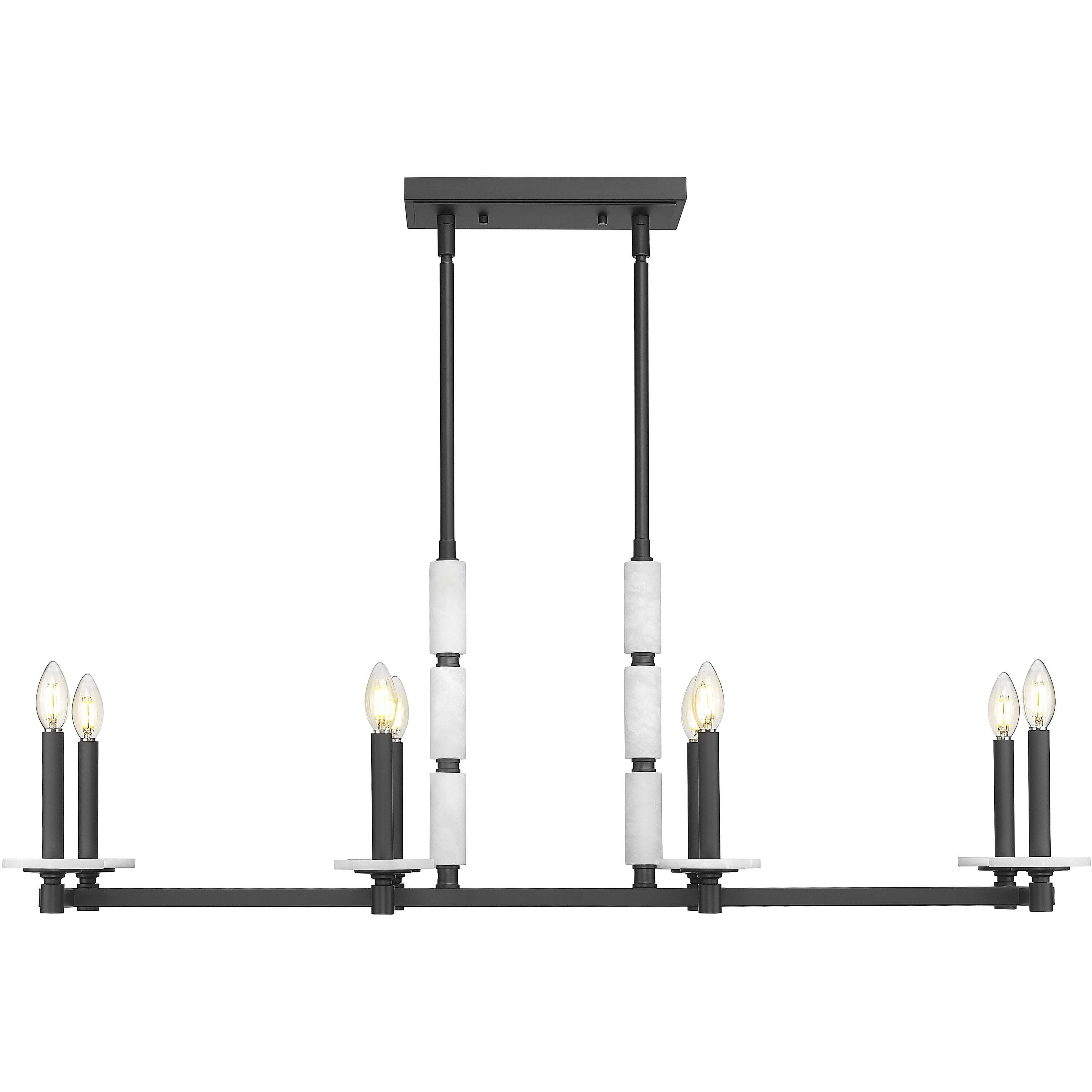 Kaden Linear Chandelier Ceiling Light in Matte Black