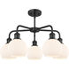 Athens 5 Light 24 inch Matte Black Chandelier Ceiling Light in Matte White