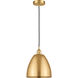 Edison Dome LED 9 inch Satin Gold Mini Pendant Ceiling Light