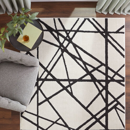 Optika 36 X 24 inch Black/White Rug in 2 x 3