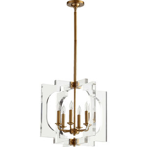 Broadway 6 Light 20 inch Aged Brass Pendant Ceiling Light