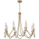 Sofia LED 36 inch Noble Brass Chandelier Ceiling Light