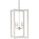 Arietta 4 Light 22 inch Contemporary Silver Leaf Chandelier Ceiling Light