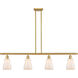 Ballston Ellery LED 48 inch Satin Gold Island Light Ceiling Light in White Glass, Ballston