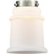 Franklin Restoration Canton 1 Light 6.5 inch Brushed Satin Nickel Mini Pendant Ceiling Light in Incandescent, Matte White, Franklin Restoration