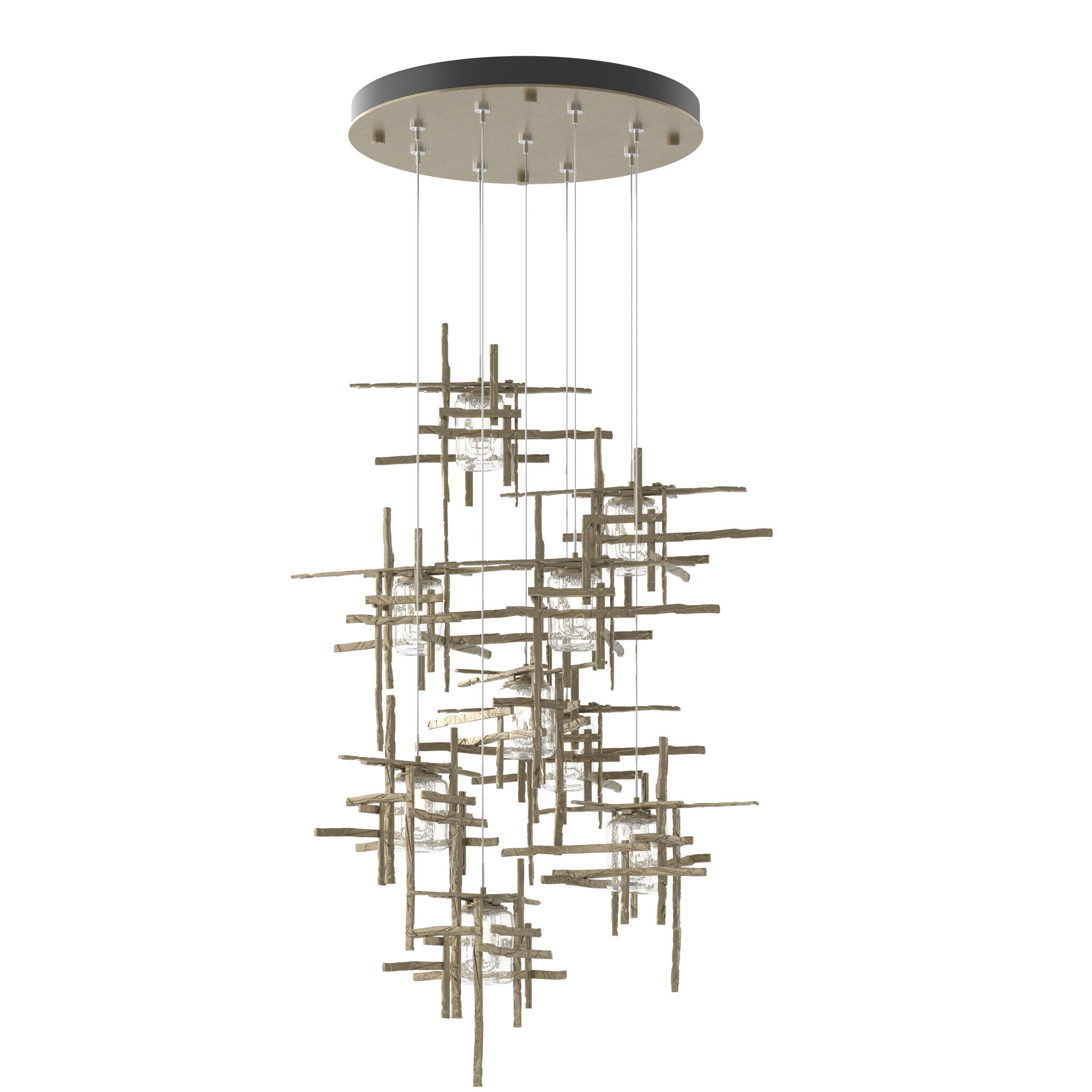 Tura 9 Light 29.6 inch Vintage Platinum Pendant Ceiling Light, Round