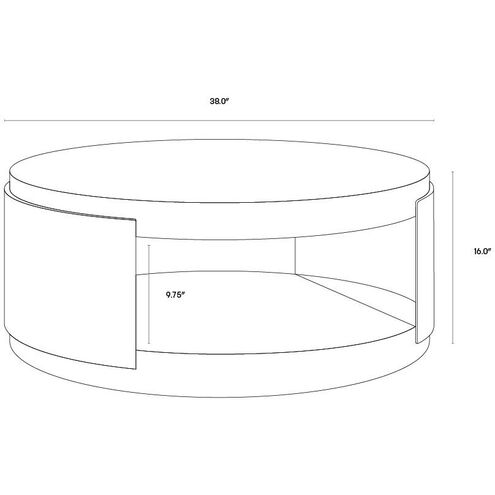 Cavette 38 X 16 inch White / Antique Brass Outdoor Coffee Table