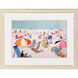 Summer Days on Beach Blue and Pink and Teal and Multi Framed Art