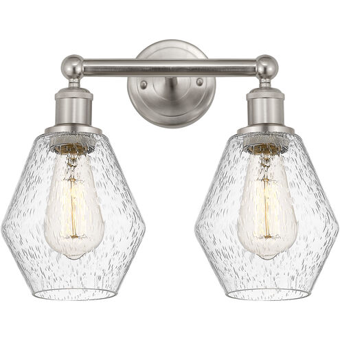 Edison Cindyrella 2 Light 15 inch Brushed Satin Nickel Bath Vanity Light Wall Light in Seedy Glass