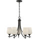 Octave 5 Light Matte Black Chandelier Ceiling Light, Essentials