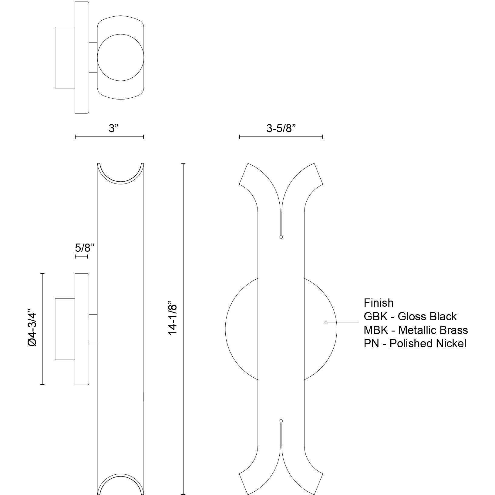 Husk Wall Sconce Wall Light in Polished Nickel