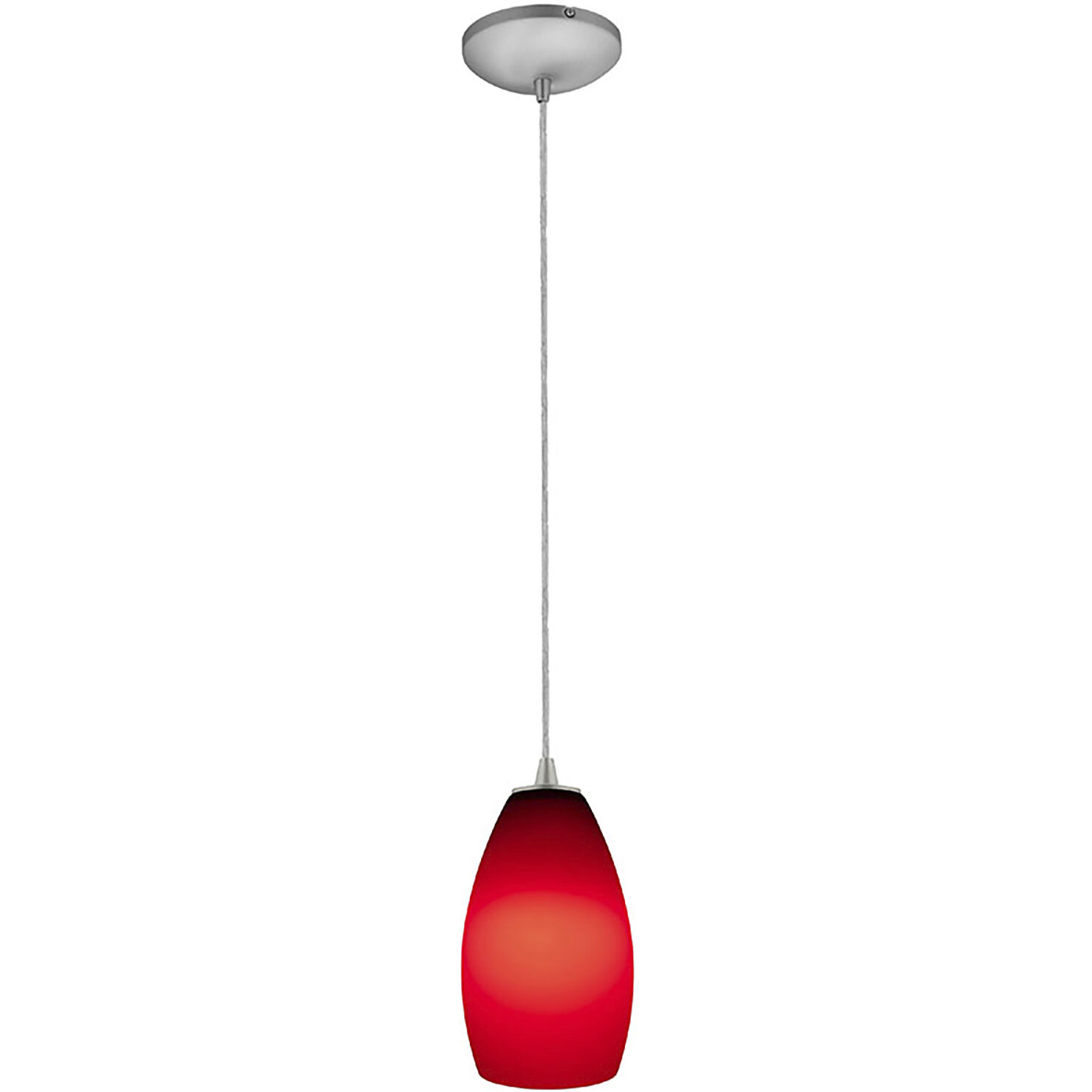 Champagne 1 Light 5 inch Brushed Steel Pendant Ceiling Light in Red