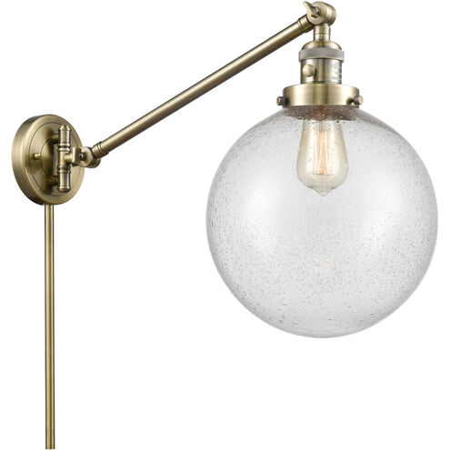 X-Large Beacon 18 inch 60.00 watt Antique Brass Swing Arm Wall Light, Franklin Restoration