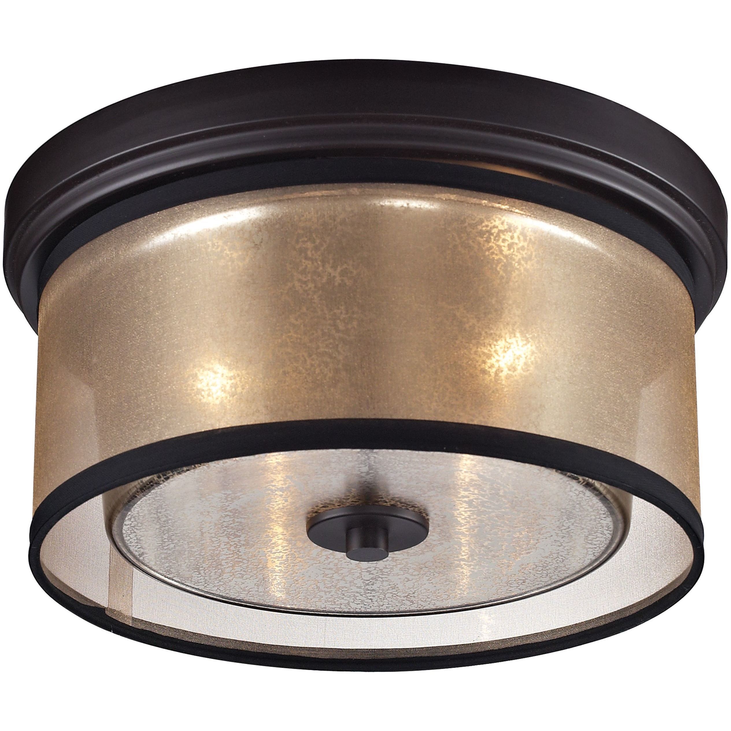 Diffusion 2 Light 13 inch Oil Rubbed Bronze Flush Mount Ceiling Light