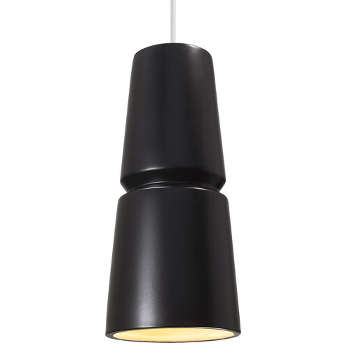 Radiance Collection LED 6 inch Brushed Nickel and Carbon Matte Black and White Pendant Ceiling Light