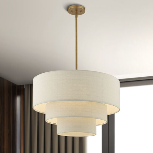 Bellingham 4 Light 23 inch Antique Gold Leaf Pendant Chandelier Ceiling Light
