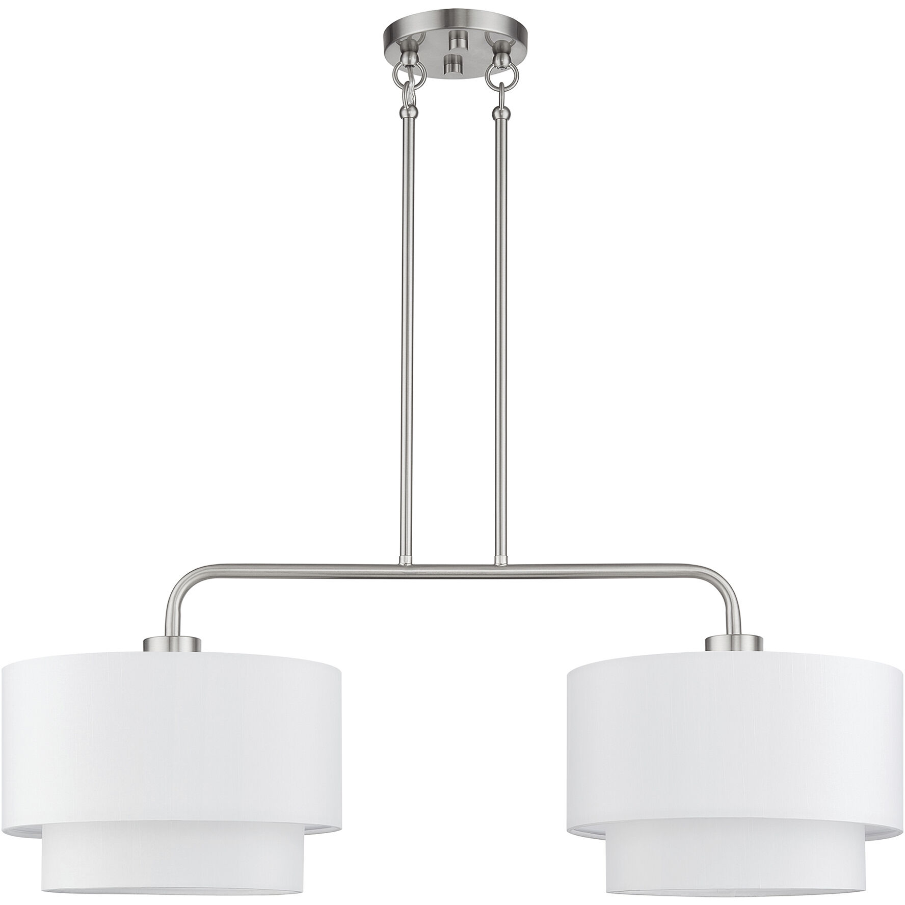 Manorwood 2 Light 35 inch Brushed Nickel Linear Chandelier Ceiling Light