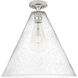 Crown Point 1 Light 16 inch Satin Nickel Flush Mount Ceiling Light in Seedy Glass