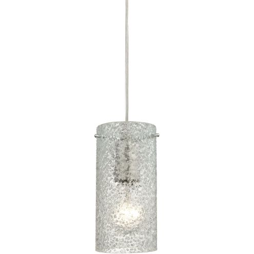 Ice Fragments 1 Light 5 inch Satin Nickel Mini Pendant Ceiling Light in Clear