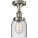 Bell 1 Light 6.5 inch Brushed Satin Nickel Semi-Flush Mount Ceiling Light