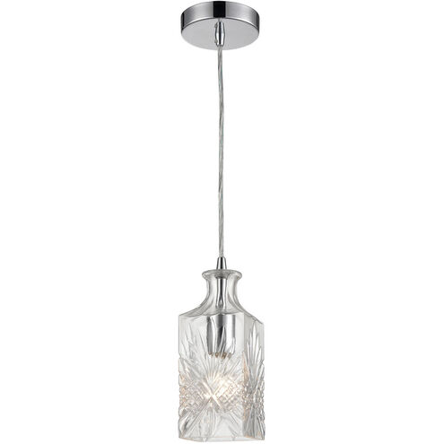 Goodnight 1 Light 4 inch Clear with Chrome Mini Pendant Ceiling Light, Square