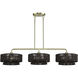 Florell 3 Light 47 inch Antique Brass Linear Chandelier Ceiling Light, Extra Large