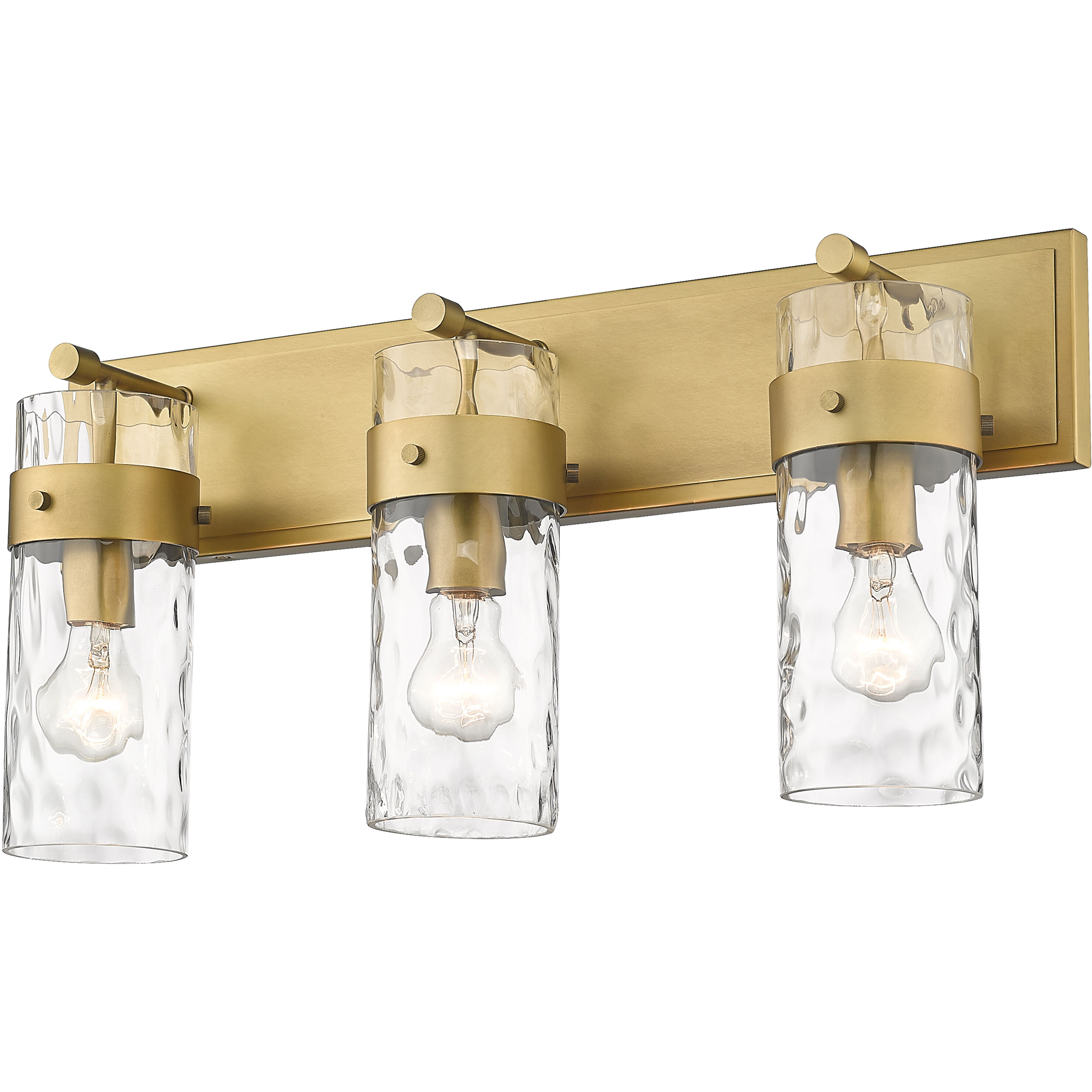Fontaine 3 Light 24 inch Rubbed Brass Vanity Wall Light