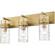 Fontaine 3 Light 24 inch Rubbed Brass Vanity Wall Light