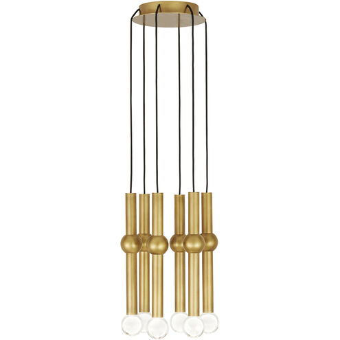 Sean Lavin Guyed LED Natural Brass Chandelier Ceiling Light, Integrated LED