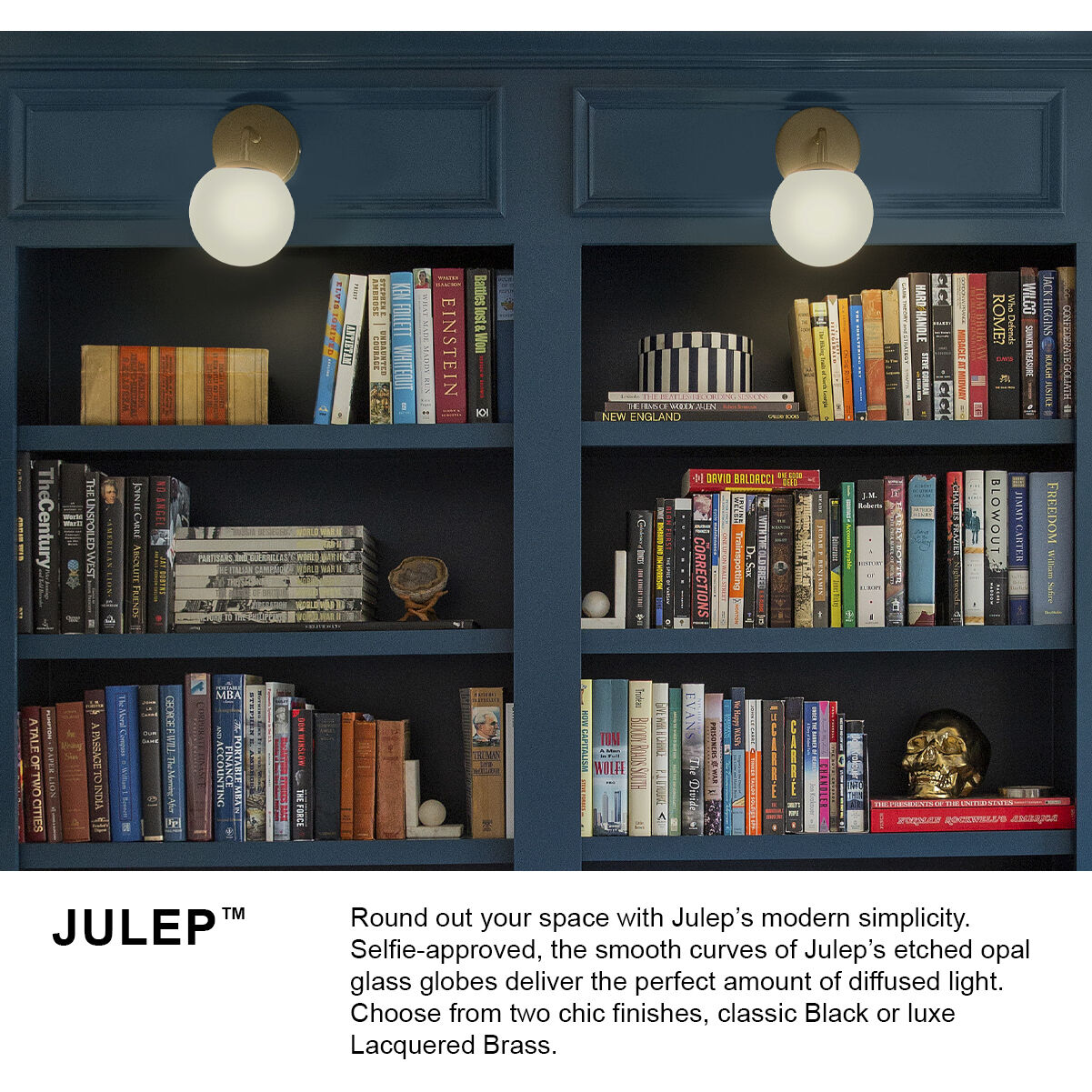 Julep LED 24 inch Lacquered Brass Bath Light Wall Light