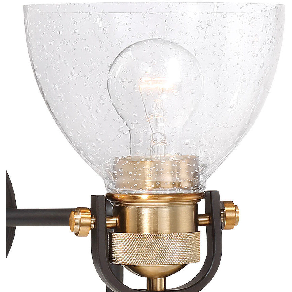 Monico 2 Light 16 inch Painted Bronze/Natural Brush Bath Light Wall Light