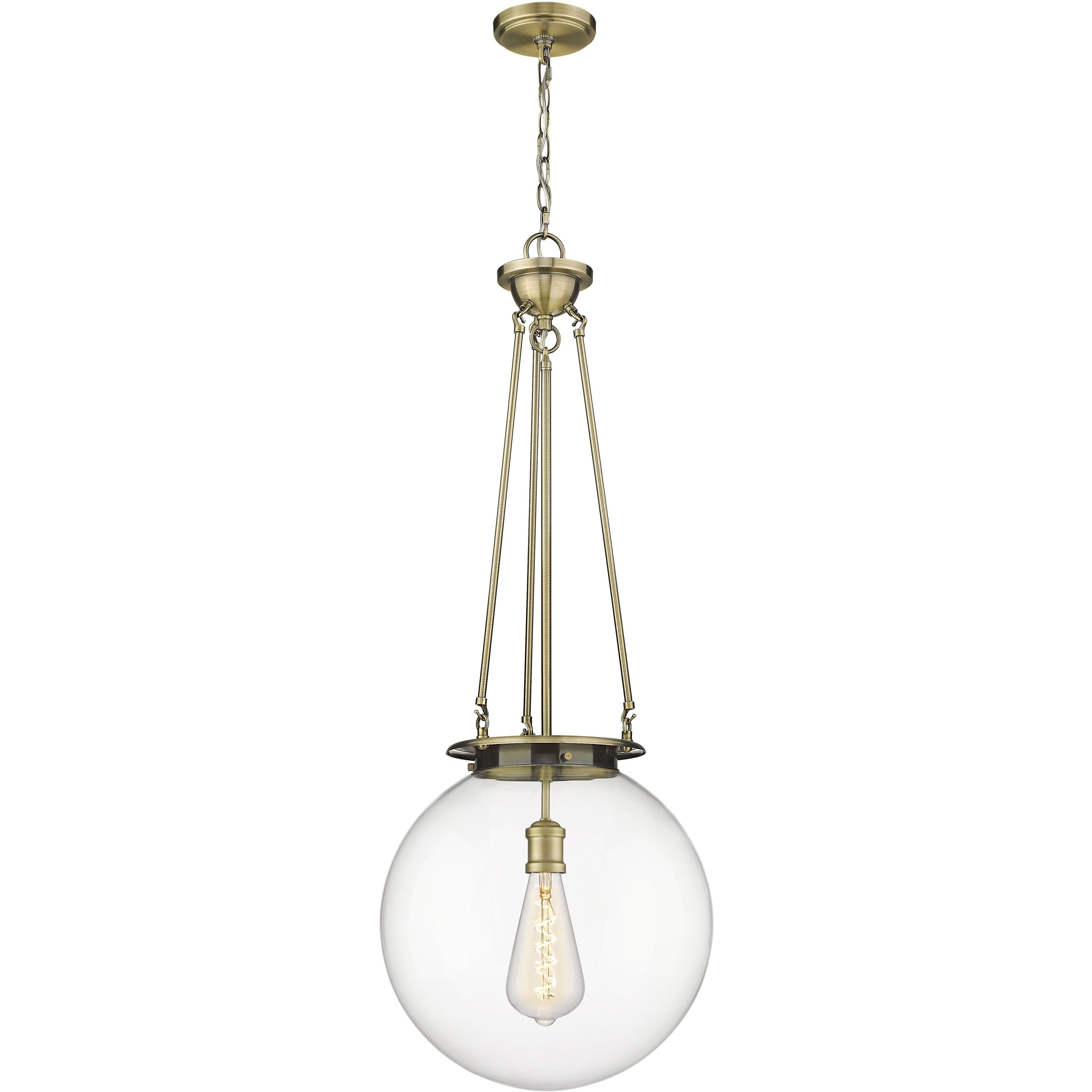 Beacon 1 Light 15.75 inch Antique Brass Pendant Ceiling Light