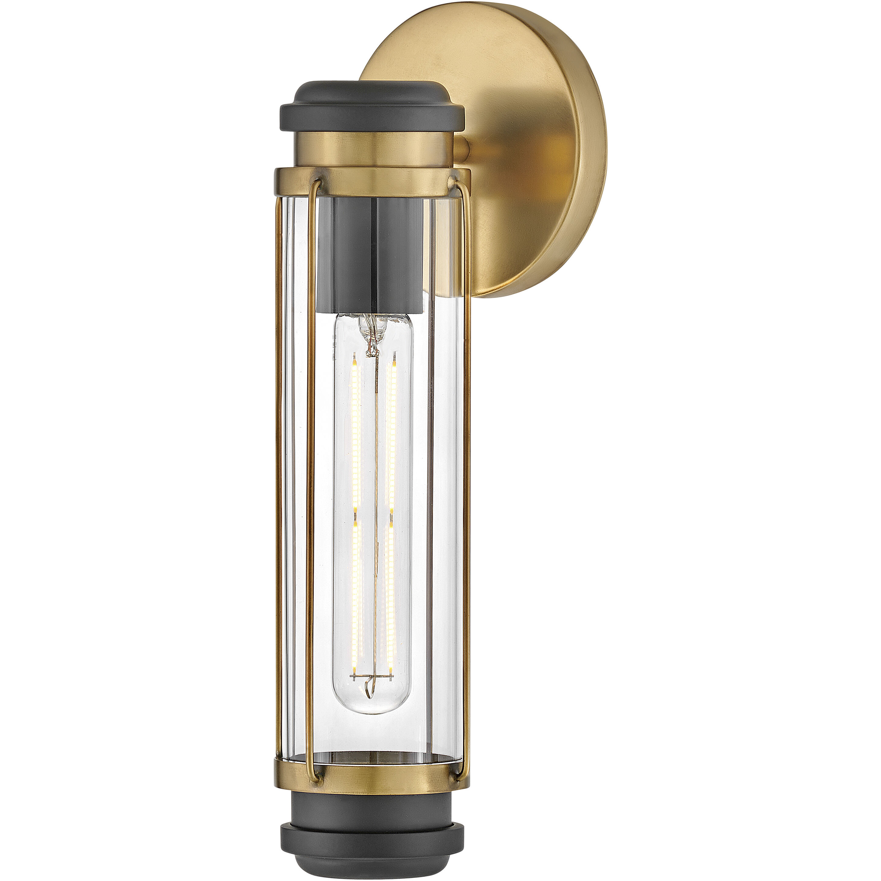 Masthead 1 Light 4.75 inch Heritage Brass with Black Vanity Light Wall Light