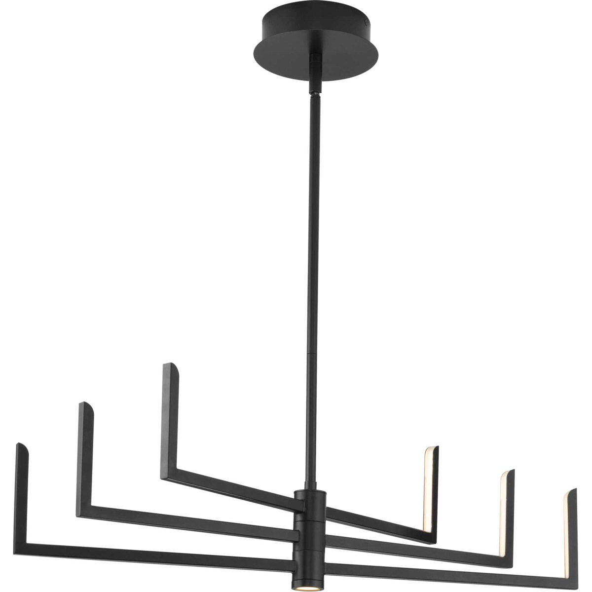 Pivot LED LED 28 inch Matte Black Chandelier Ceiling Light, Progress LED 