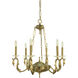 Odette 6 Light 27 inch Brushed Brass Dining Chandelier Ceiling Light