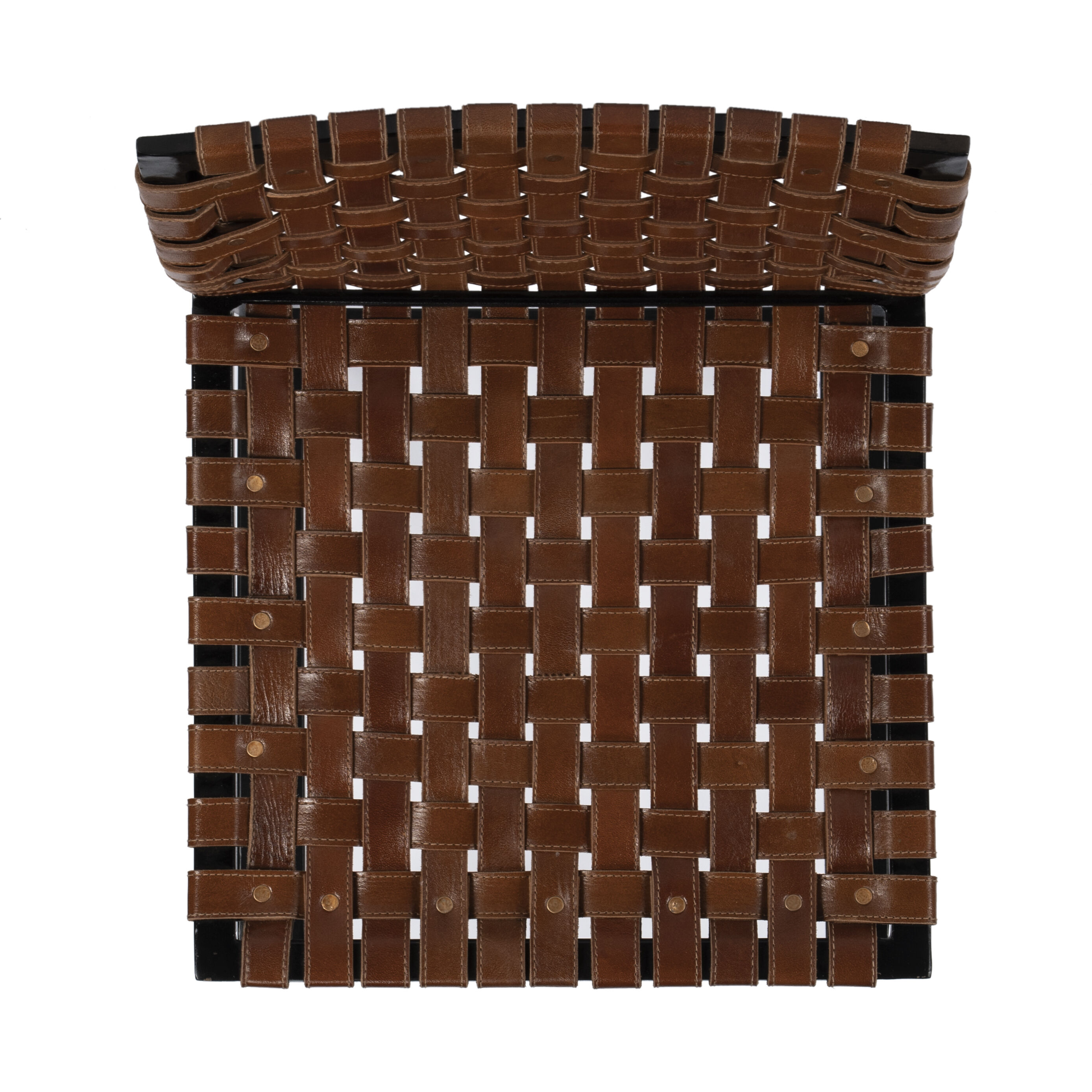 Urban Brown Woven Leather Bar Stool