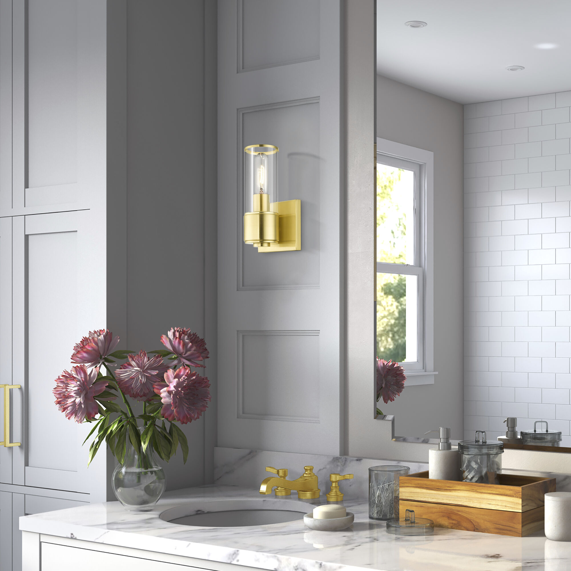 Quincy 1 Light 4.75 inch Satin Brass ADA Wall Sconce Wall Light