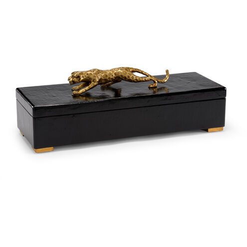 Chelsea House 22 inch Crackle Black/Antique Gold Decorative Box