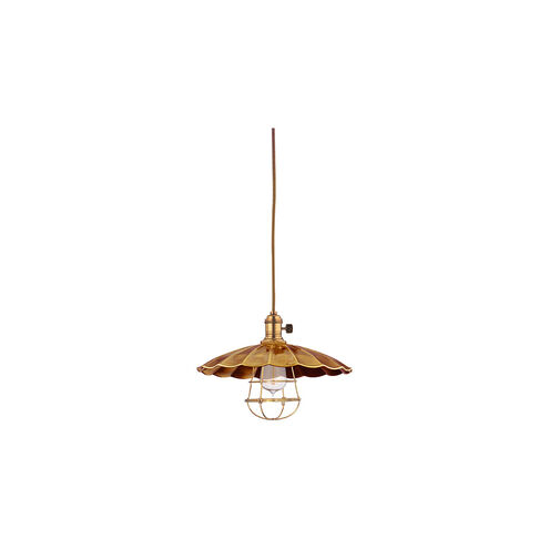 Heirloom 1 Light 10 inch Aged Brass Pendant Ceiling Light in MS3, Yes