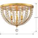 Roxy 3 Light 16.5 inch Antique Gold Flush Ceiling Light