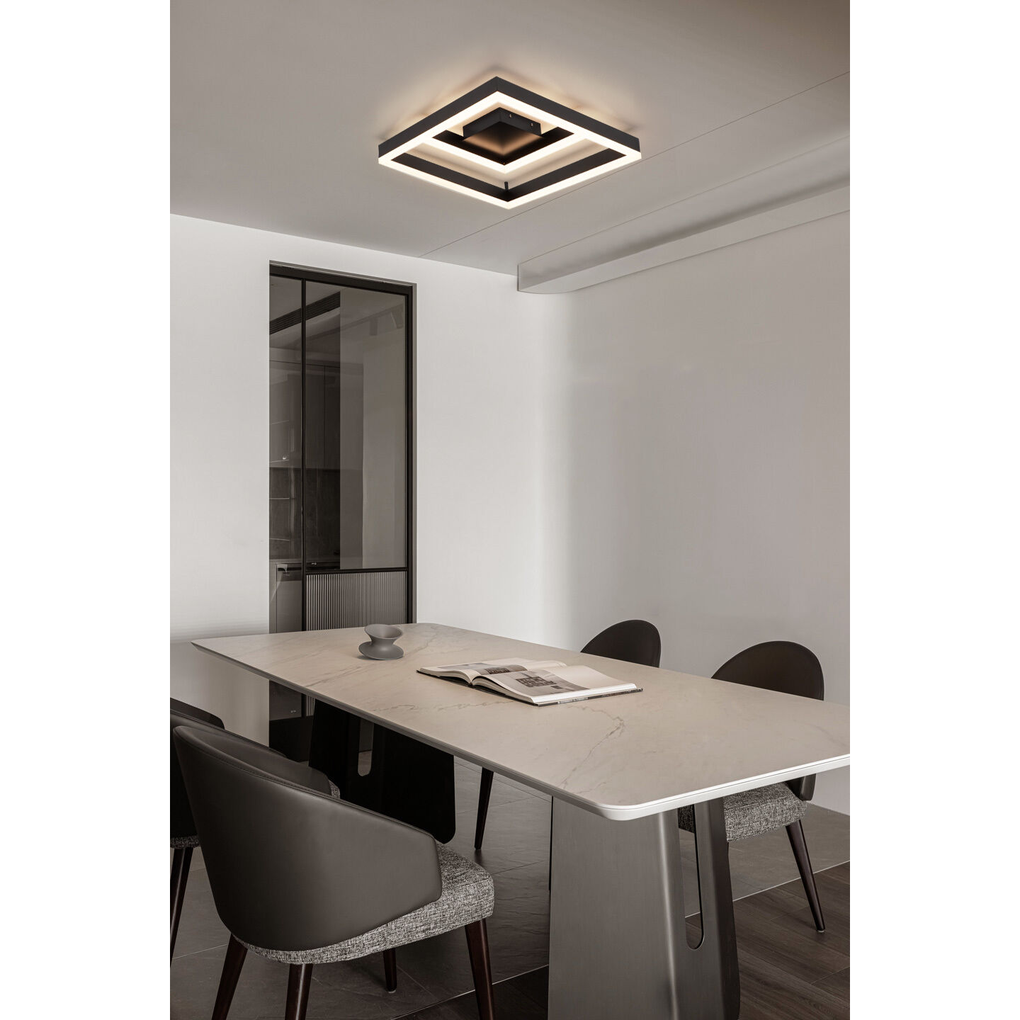 Symmetry LED 17.7 inch Satin Dark Gray Semi-Flush Mount Ceiling Light