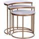 Cameron 21 X 20 inch Gold and White Marbled Nesting Tables