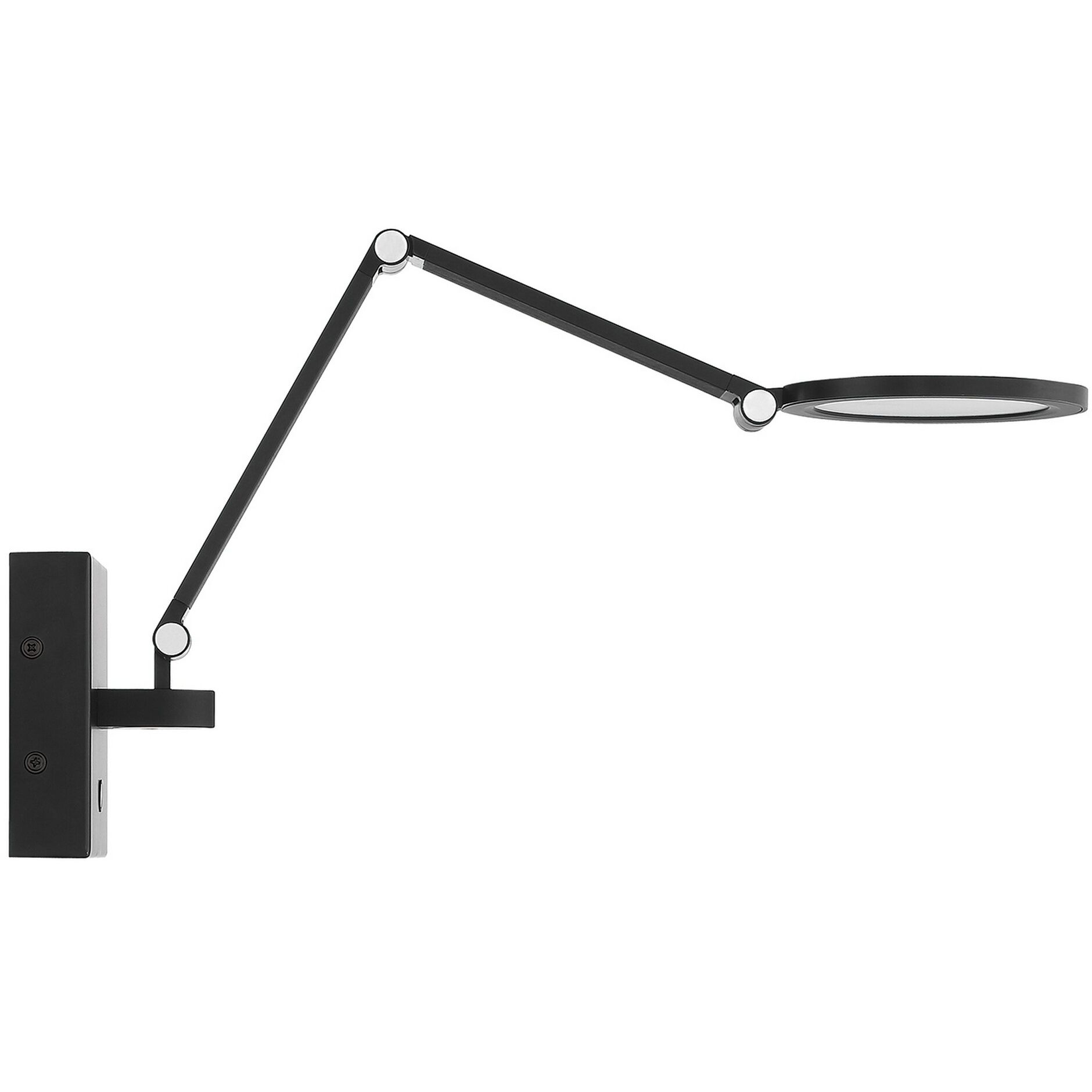 Roundo 21 inch 9 watt Black LED Swing Arm Wall Light
