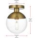 Eclipse 1 Light 8 inch Satin Gold Flush Mount Ceiling Light
