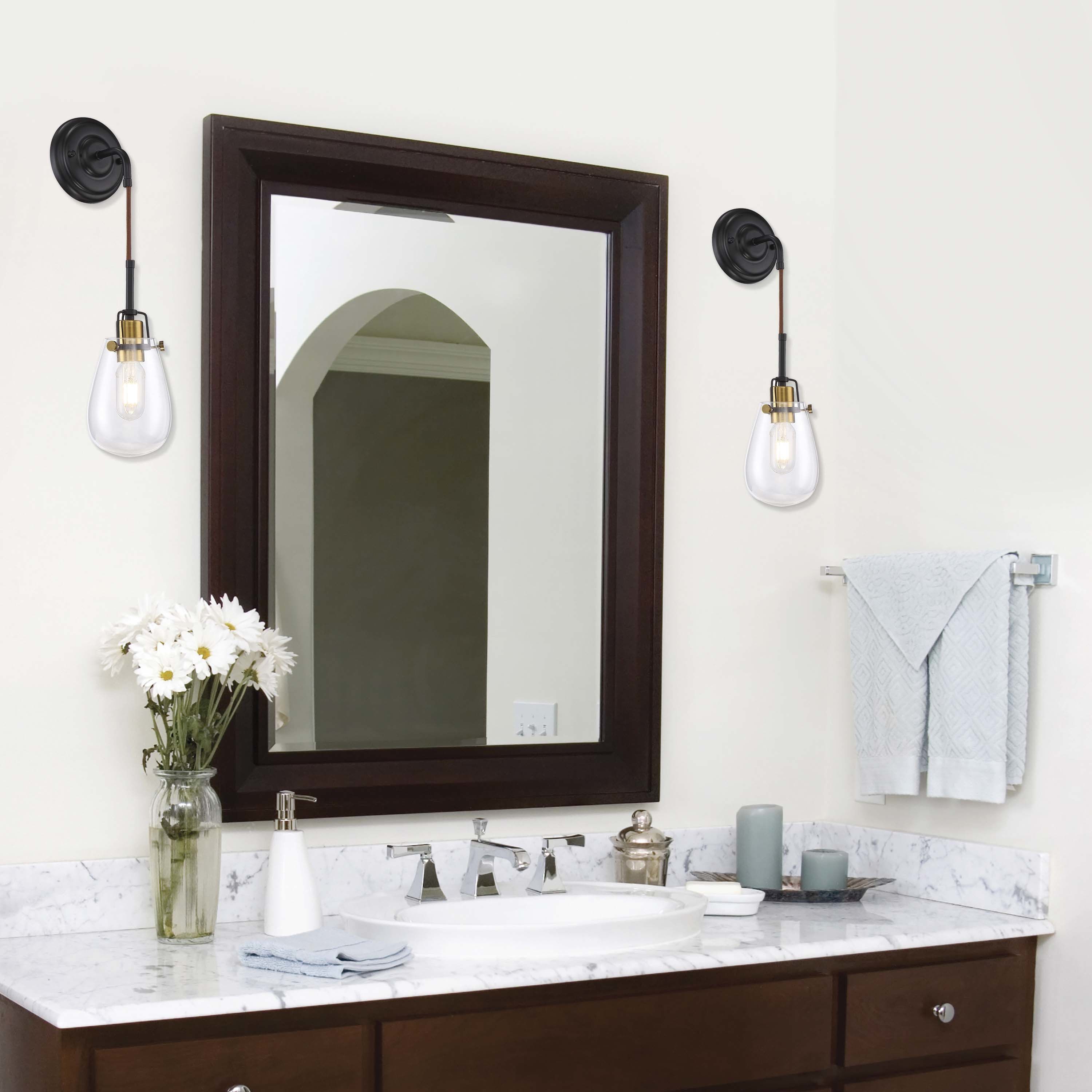 Toleo 1 Light 5 inch Black and Vintage Brass Accents Wall Sconce Wall Light