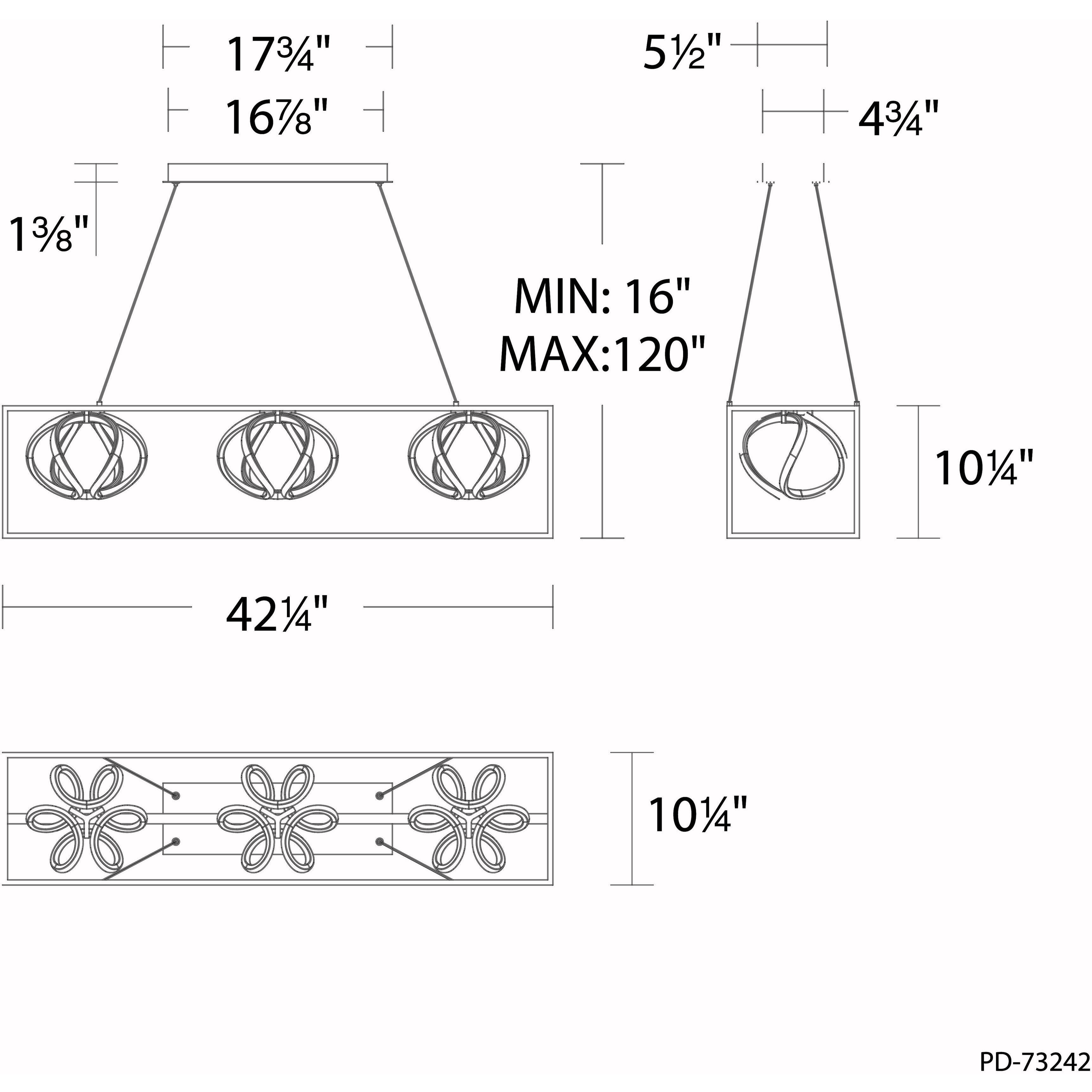 Sinclair Linear Pendant Ceiling Light, dweLED