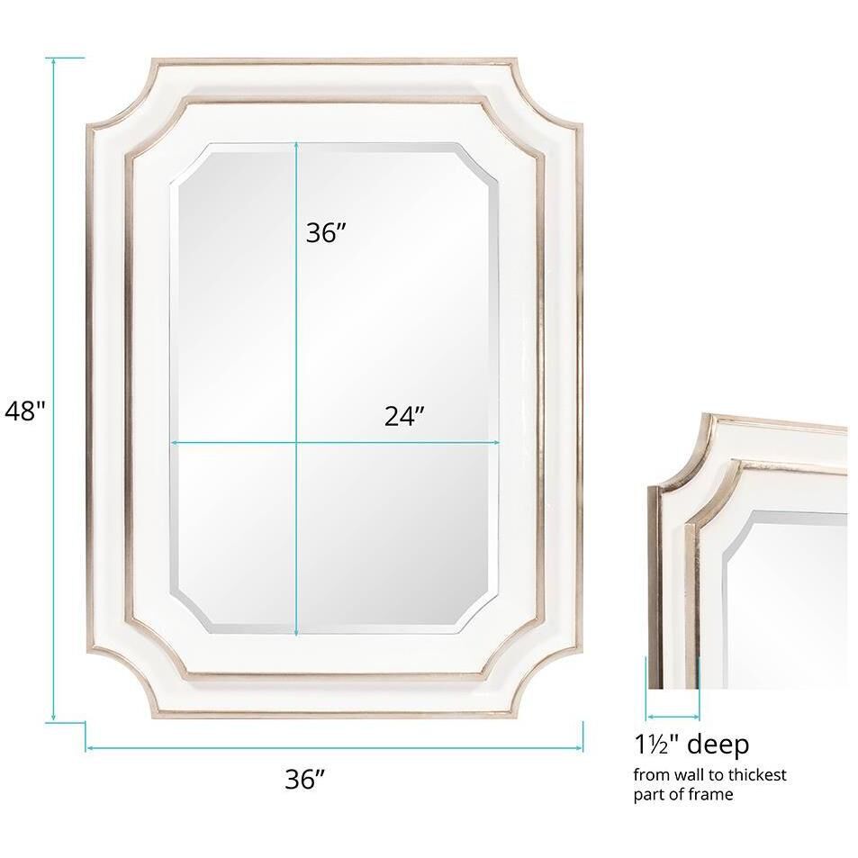Dante 48 X 36 inch White Wall Mirror