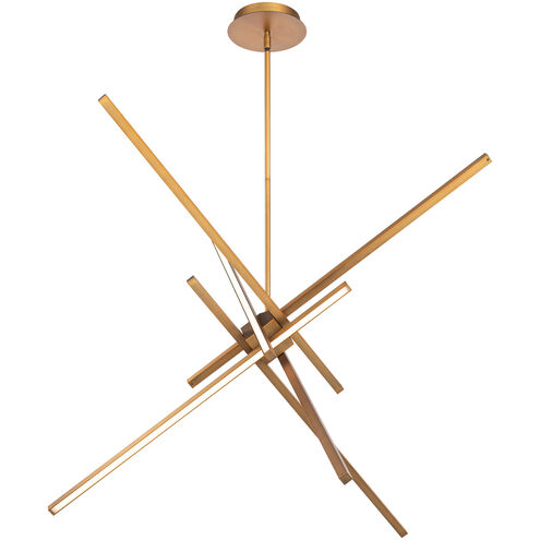 Parallax LED 39 inch Aged Brass Pendant Ceiling Light in 39in, dweLED