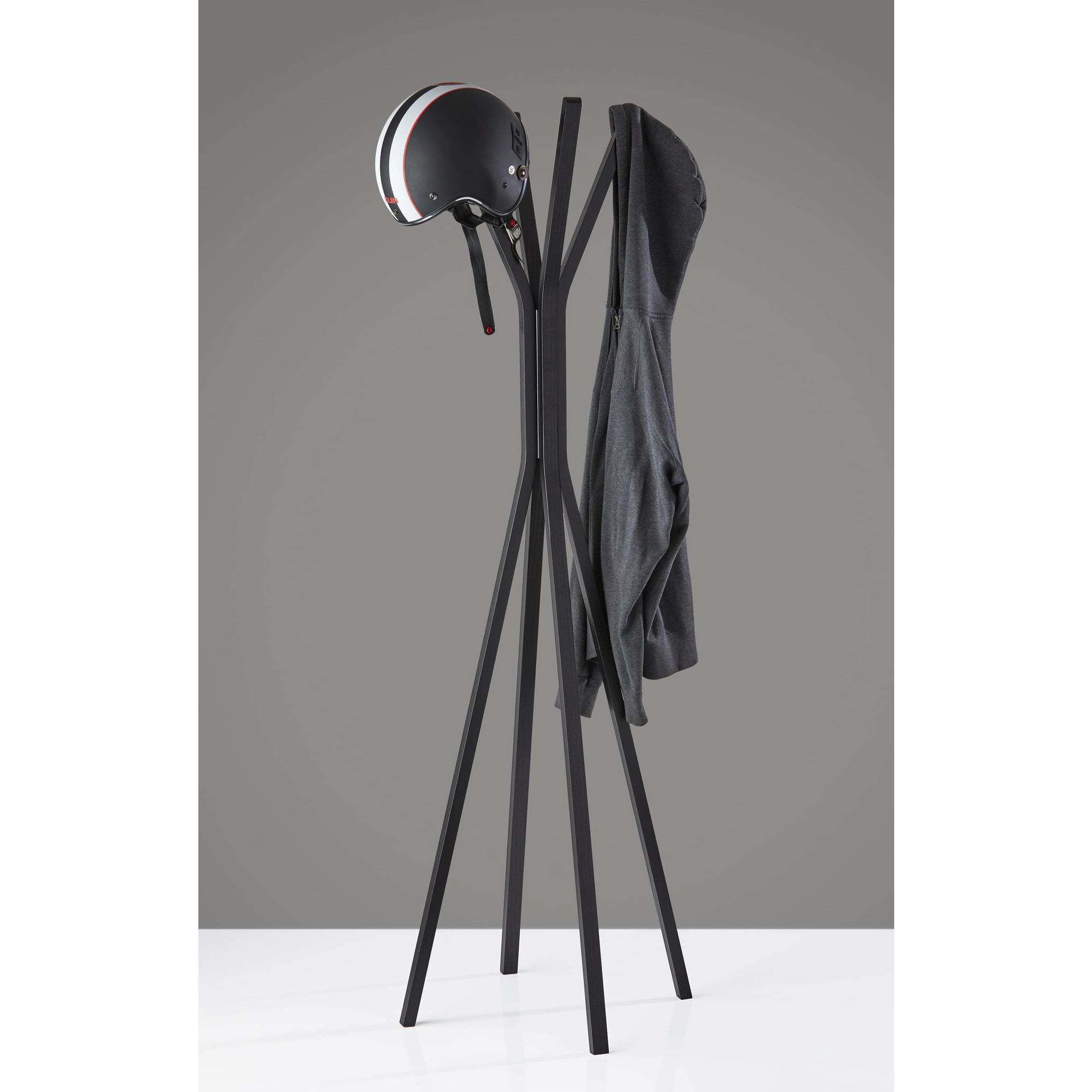 Toby 68 inch Plywood with Black Oak Wood Veneer Coat Rack