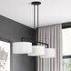 Meridian 3 Light 14 inch Black Extra Large Linear Chandelier Ceiling Light, Extra Large